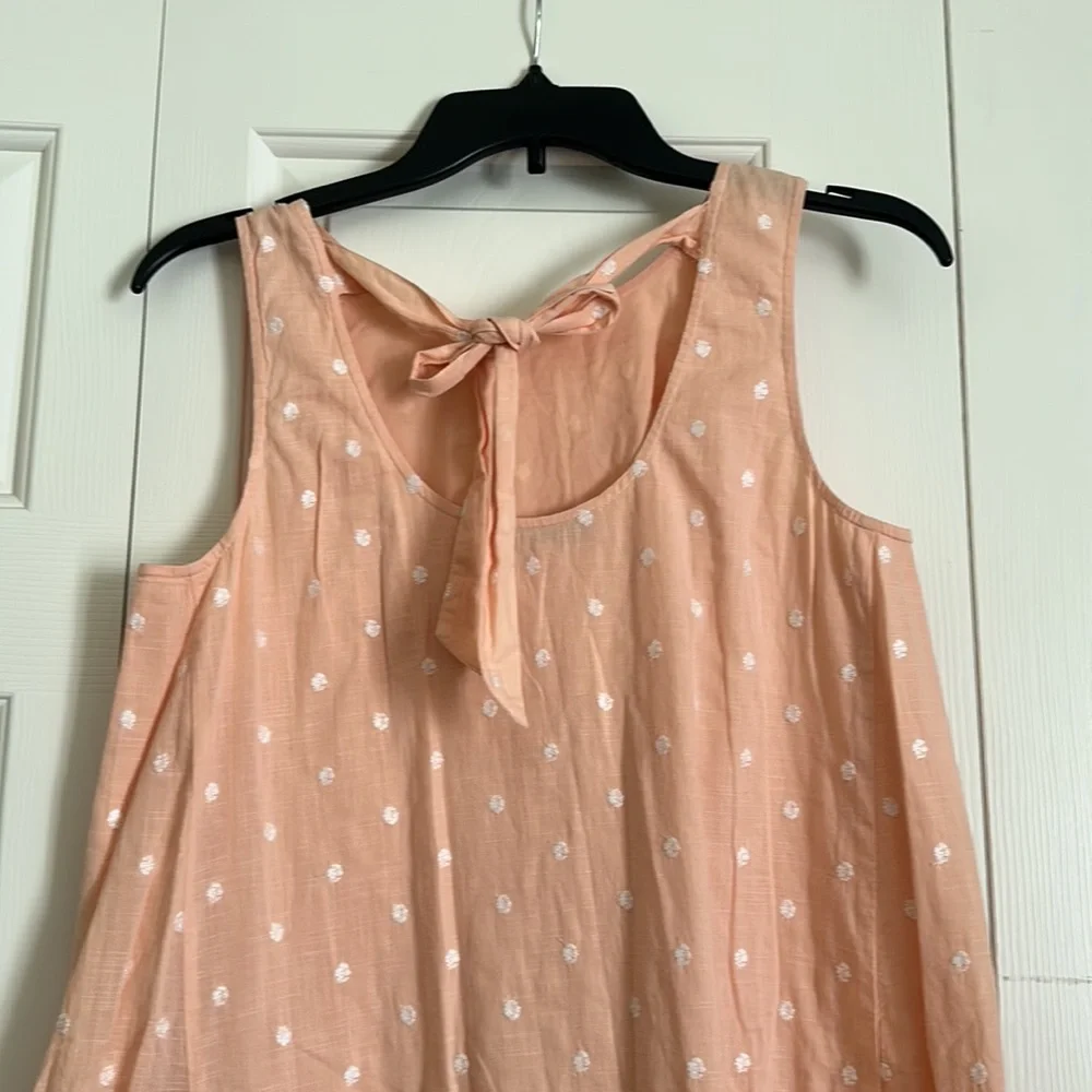 💖Loft peach sleeveless summer dress with bow in the back - Picture 6 of 6
